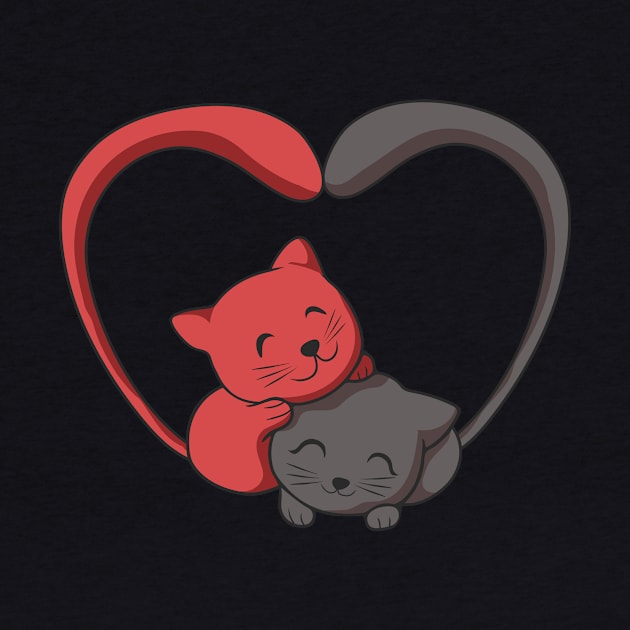 Kitten in Love T-Shirt I furry cat couple by biNutz